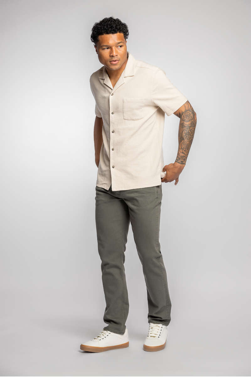 Sharp - Slim Fit Jeans - Faded Olive Color | Revtown