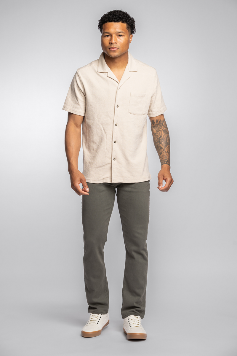 Sharp - Slim Fit Jeans - Faded Olive Color | Revtown