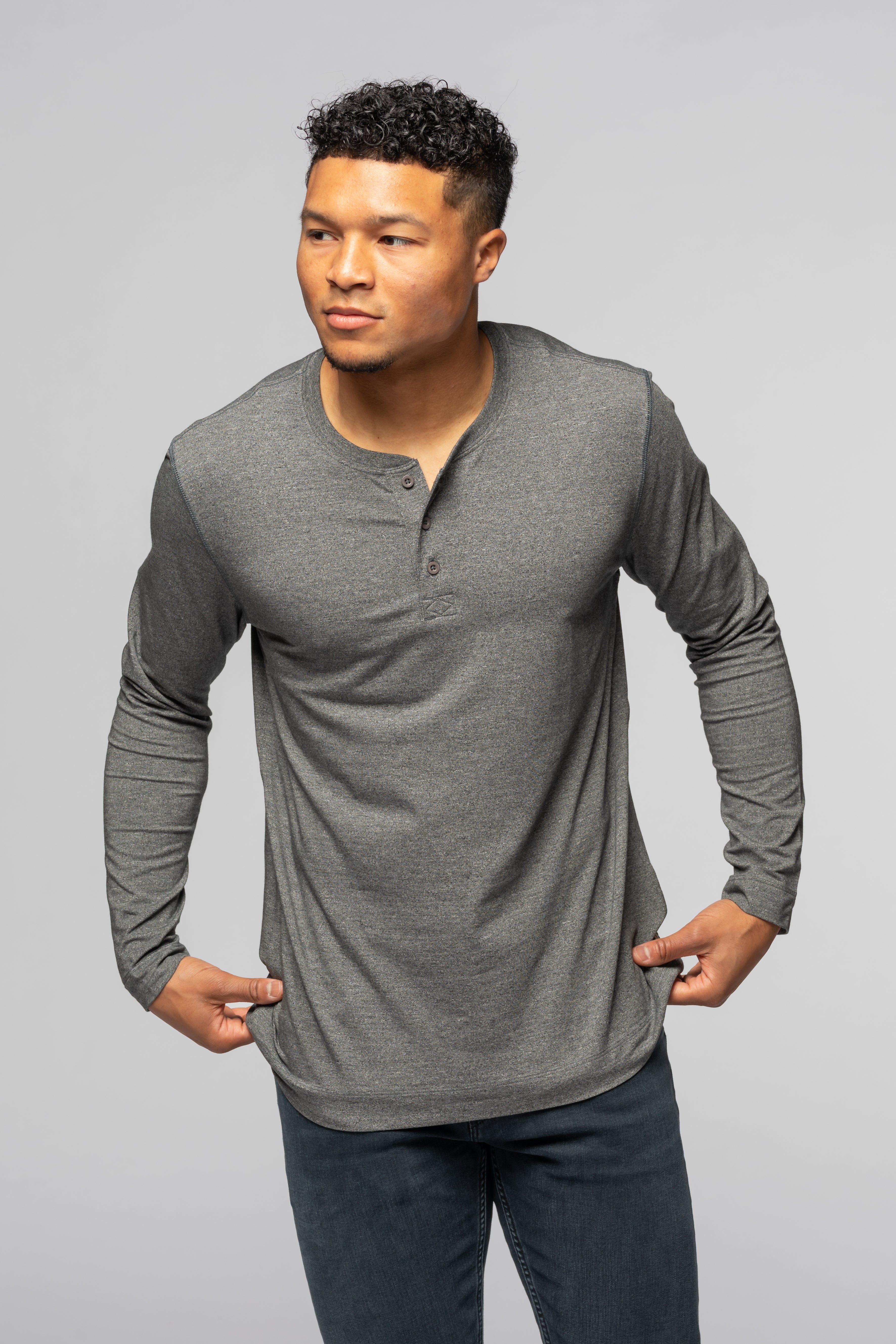 Men's Standard Fit Long-Sleeve Henley Shirt | Revtown