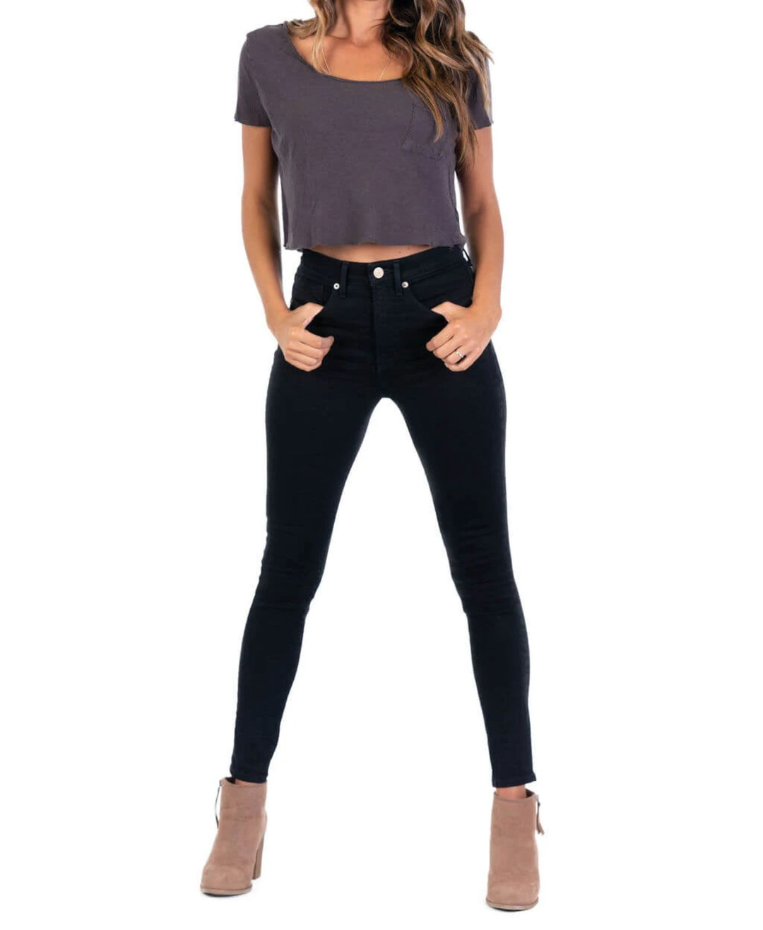 High Rise Skinny Jet Black Revtown