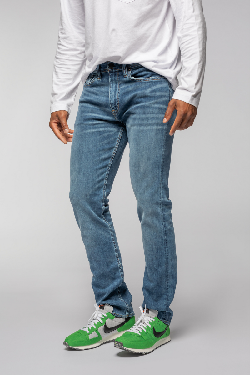 Sharp Men's Slim Fit Jeans - Faded Indigo Wash | Revtown
